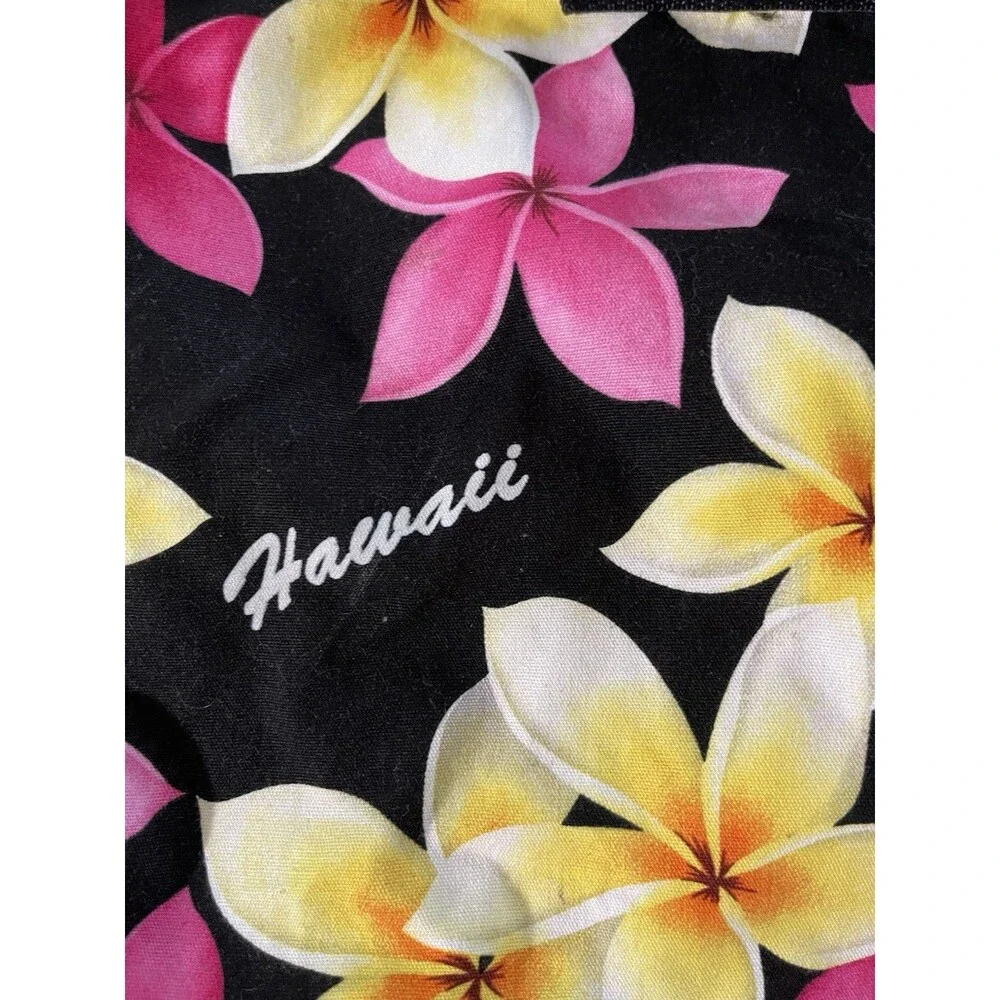 Vtg Island Aloha Wear Plumeria Floral Backpack Made in Hawaii Colorful